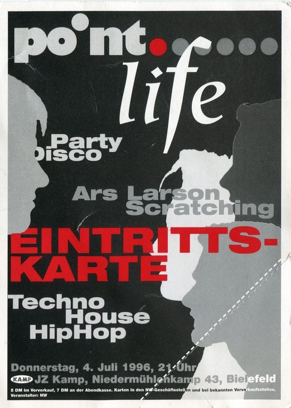 Point...life — Eintrittskarte · JZ Kamp Bielefeld · 04.07.1996 · Veranstalter NW