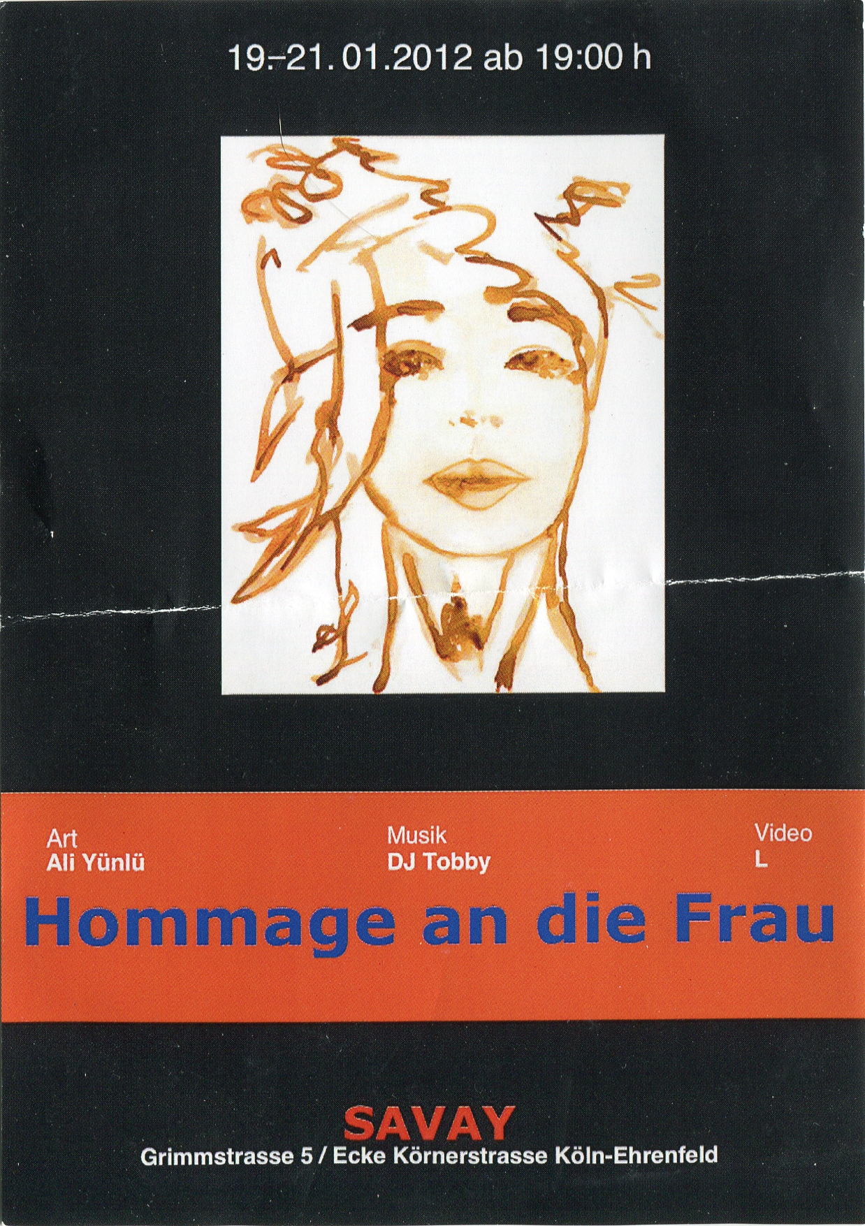 Hommage an die Frau · Grimmstr. · VJ-Flyer Köln