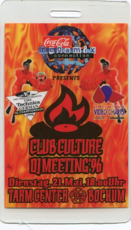 Club Culture DJ Meeting · 21.05.1996 · Tarm Center Bochum