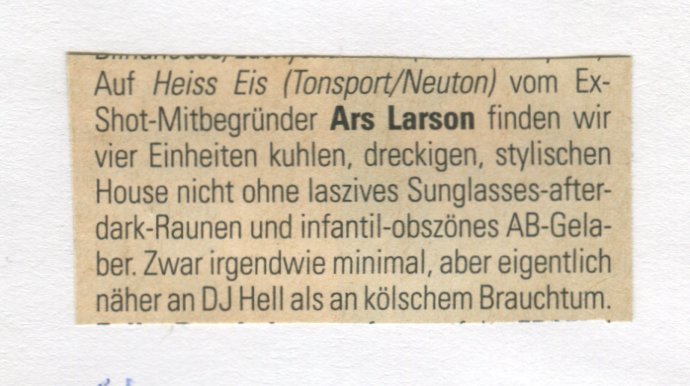 Vinylkritik · Heisseis EP · Tonsport 014